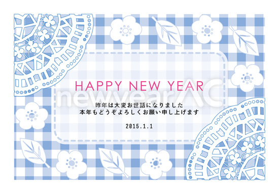 チェック柄happy new year