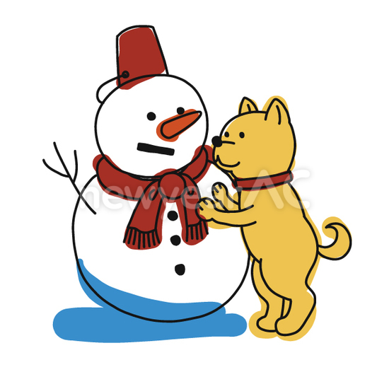 雪だるまと犬4