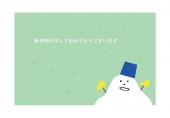 青い帽子の雪だるま